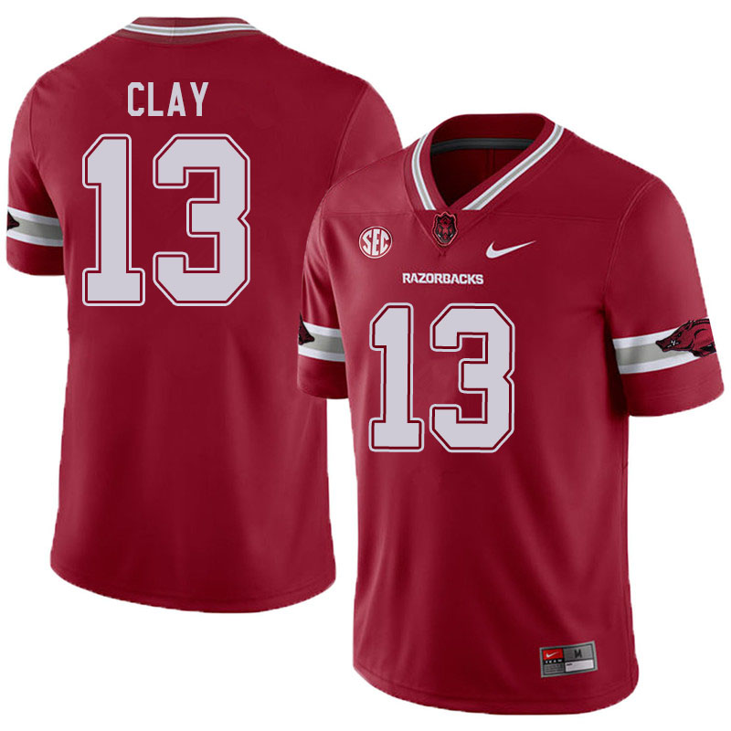 Men #13 Collin Clay Arkansas Razorbacks College Football Jerseys Sale-Alternate